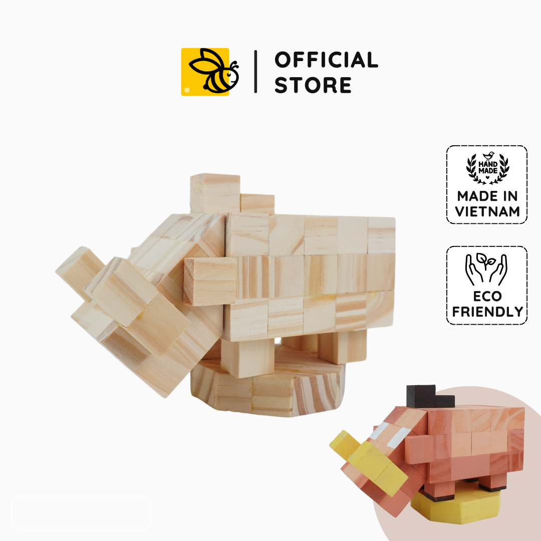 (DIY) Kit Tô Màu Mô Hình Minecraft Hoglin Lợn Rừng (s)
