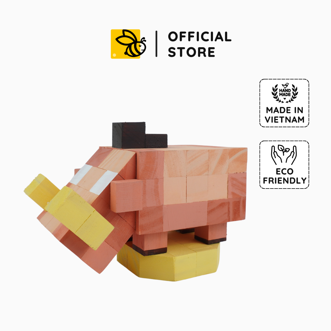 Mô Hình Gỗ Minecraft Hoglin Lợn Rừng (s)