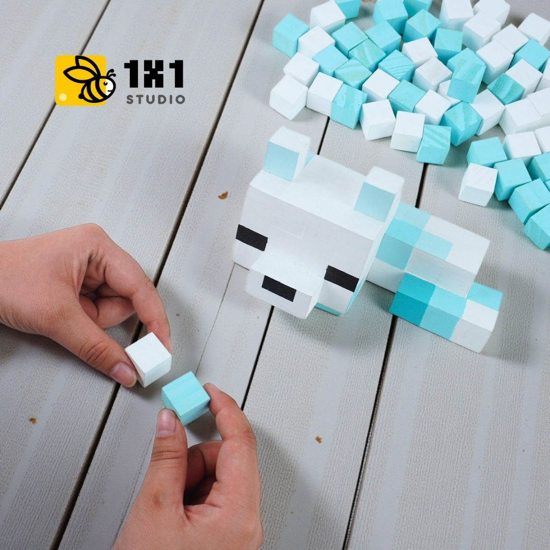 p6. Bộ Lắp Ghép Mô Hình Minecraft Snow Fox (Cáo Tuyết)
