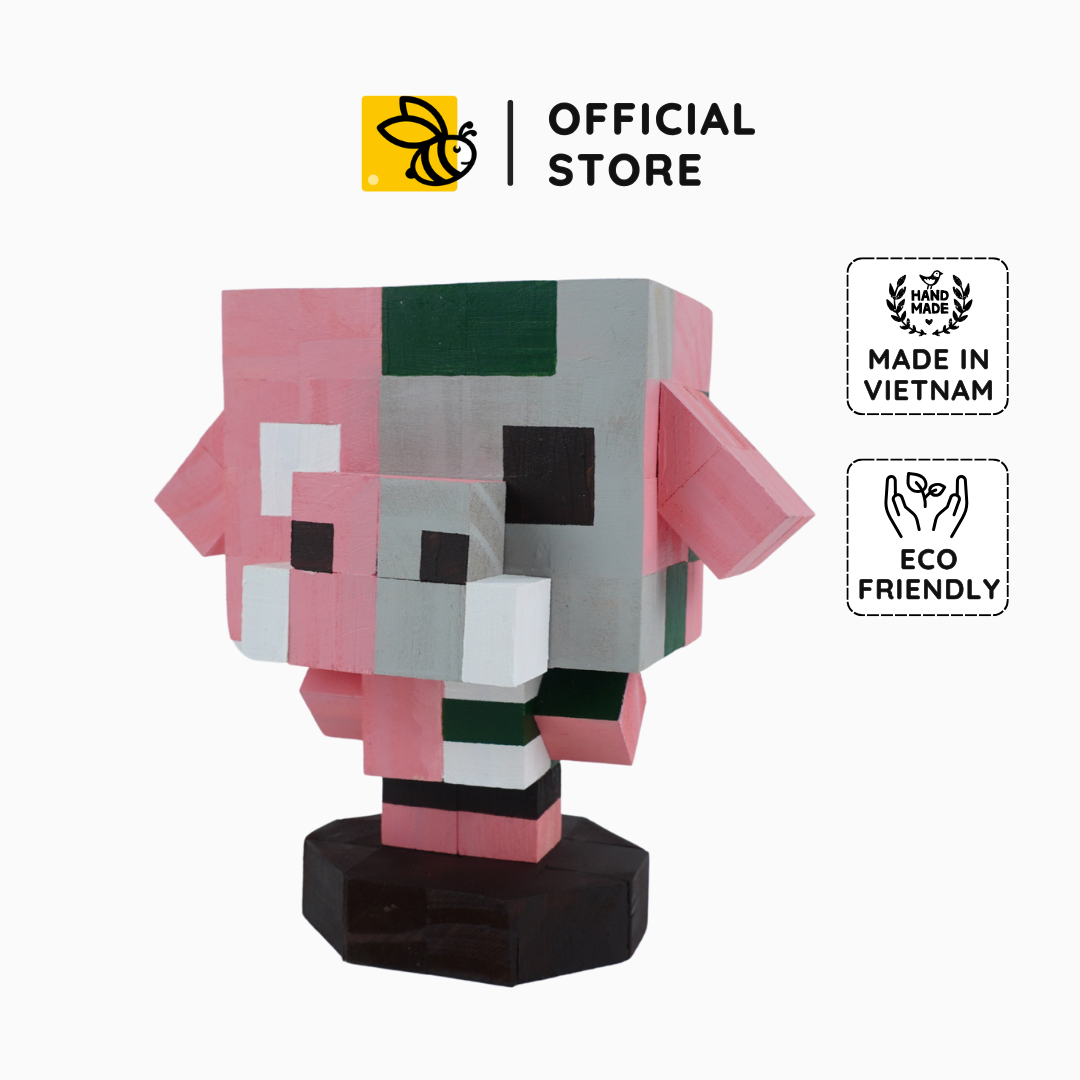 Mô Hình Gỗ Minecraft Zombie Piglin (s)