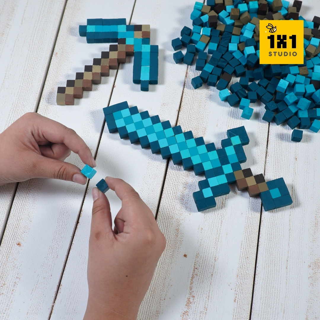 p2. Bộ Lắp Ghép 2 Trang Bị Minecraft Thu Nhỏ (1cm)