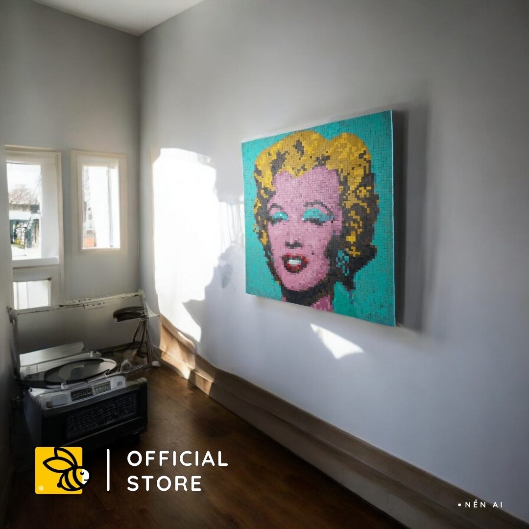 Tranh Pixel Gỗ Marilyn Diptych khổ lớn 78x79 cm (Chill)