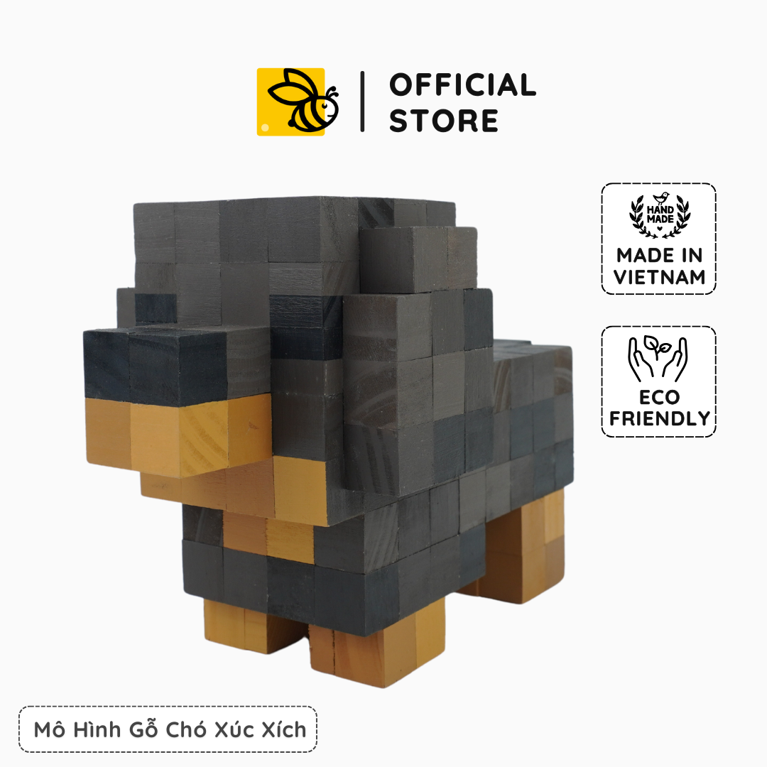 Mô Hình Gỗ Chó Xúc Xích (Art Toy)