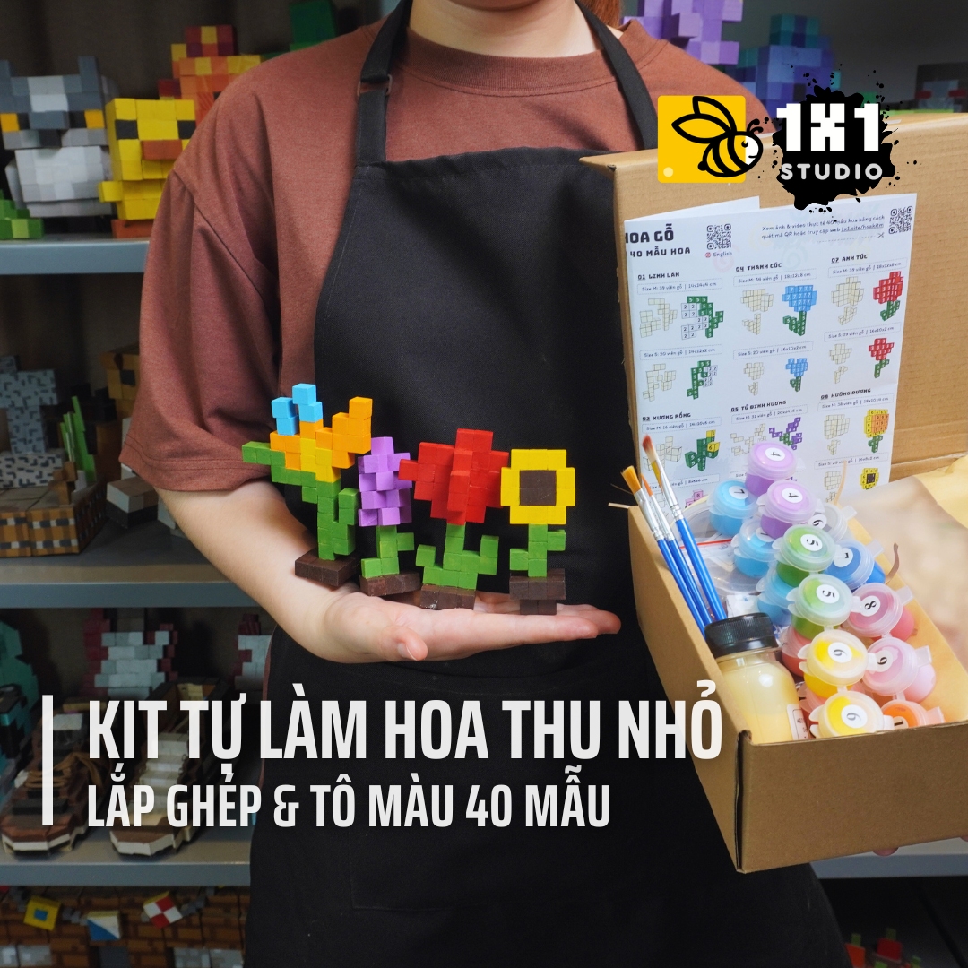 KIT Tự Làm Hoa Gỗ THU NHỎ (40 Mẫu Mô Hình) *Steam