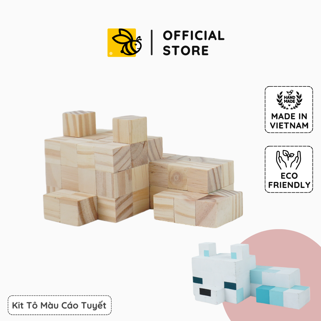 (DIY) Kit Tô Màu Minecraft Cáo Tuyết (size s)