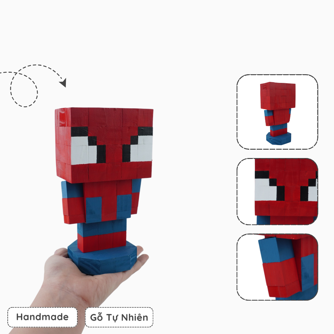 Mô Hình Gỗ Spiderman (size M)