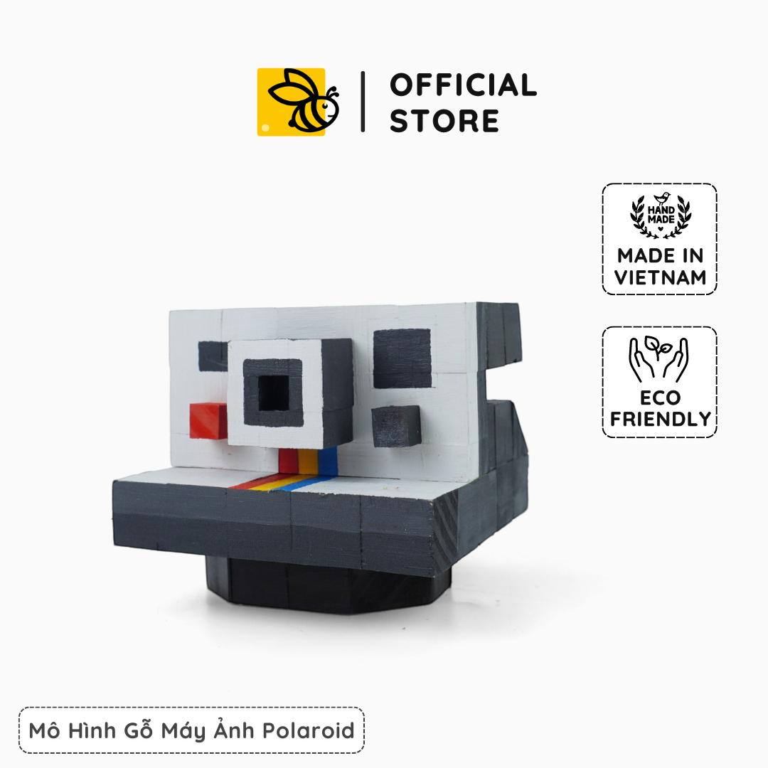 Mô Hình Gỗ Máy Ảnh Polaroid (size s)
