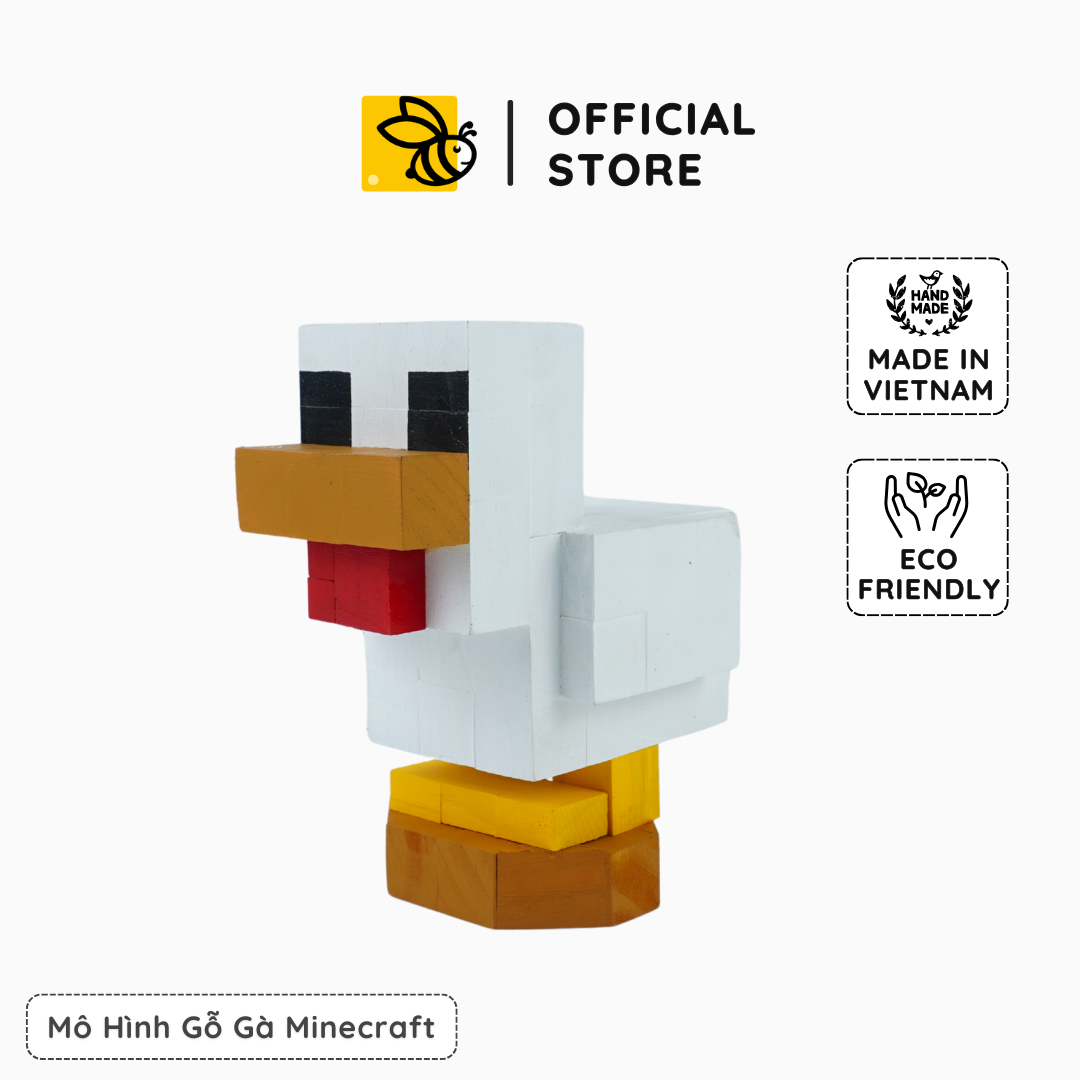 Mô Hình Gỗ Minecraft Chicken (size s)