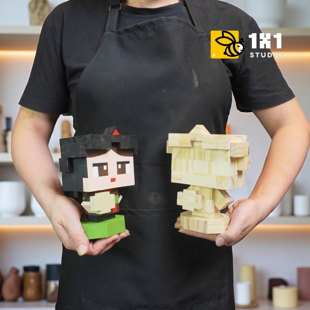 Mô Hình Gỗ Cô Gái Quan Họ