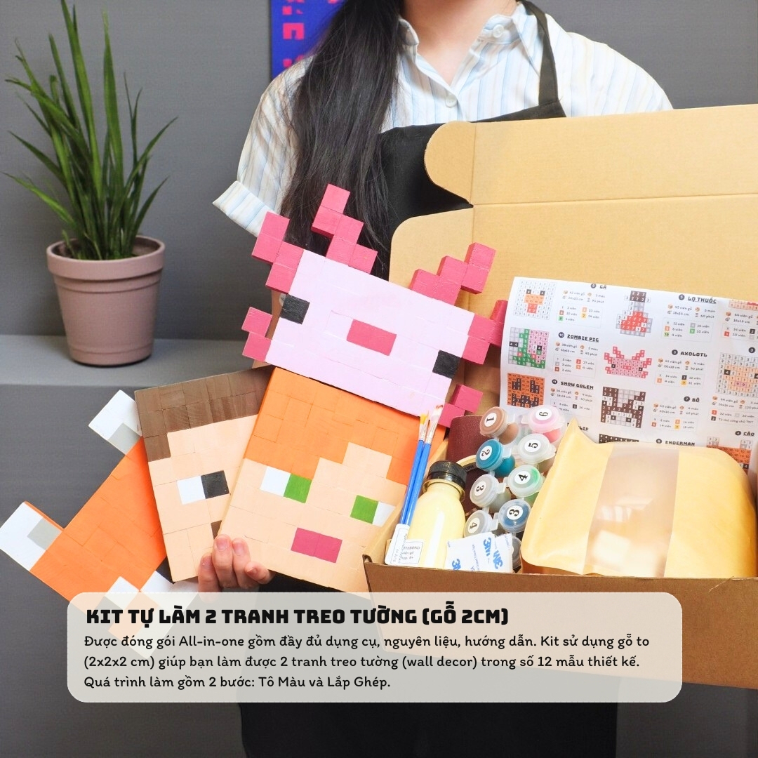 p4. Kit Tự Làm 2 Tranh Frame Minecraft Treo Tường / Wall decor 2cm