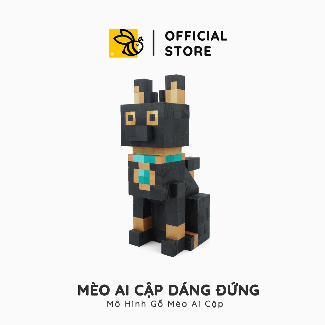 Mô Hình Gỗ Mèo Ai Cập Dáng Đứng (Art Toy)