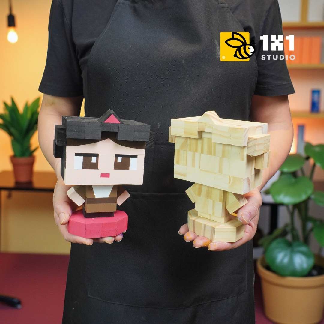 (DIY) Kit Tô Màu Mô Hình Cô Gái Mặc Áo Tứ Thân