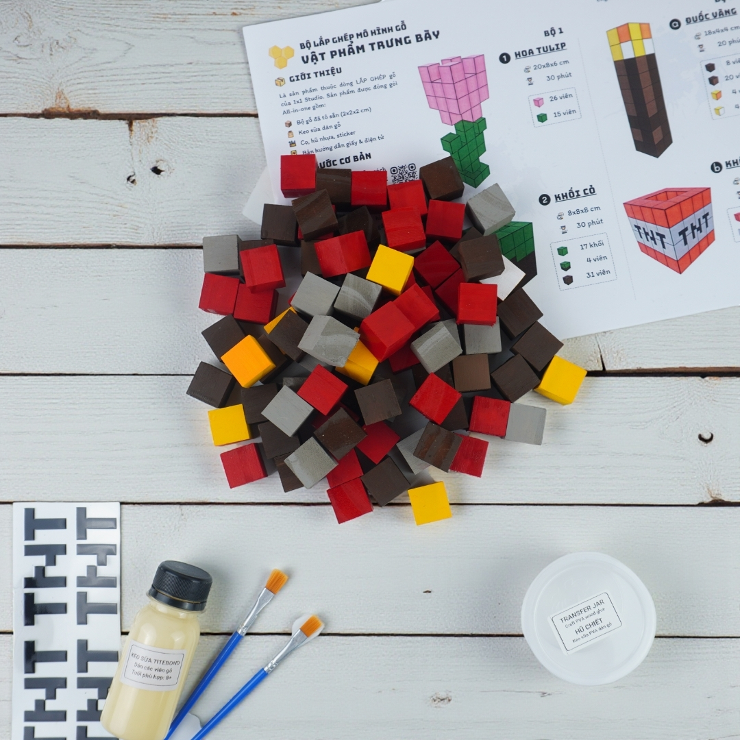 p3. Bộ Lắp Ghép Minecraft Đuốc Và Khối TNT (X5)