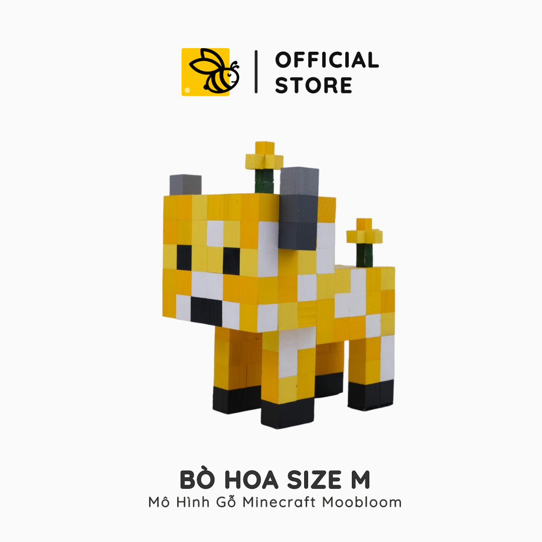 Mô Hình Gỗ Bò Hoa Minecraft MooBloom
