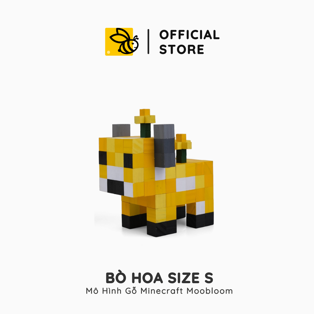 Mô Hình Gỗ Bò Hoa Minecraft MooBloom