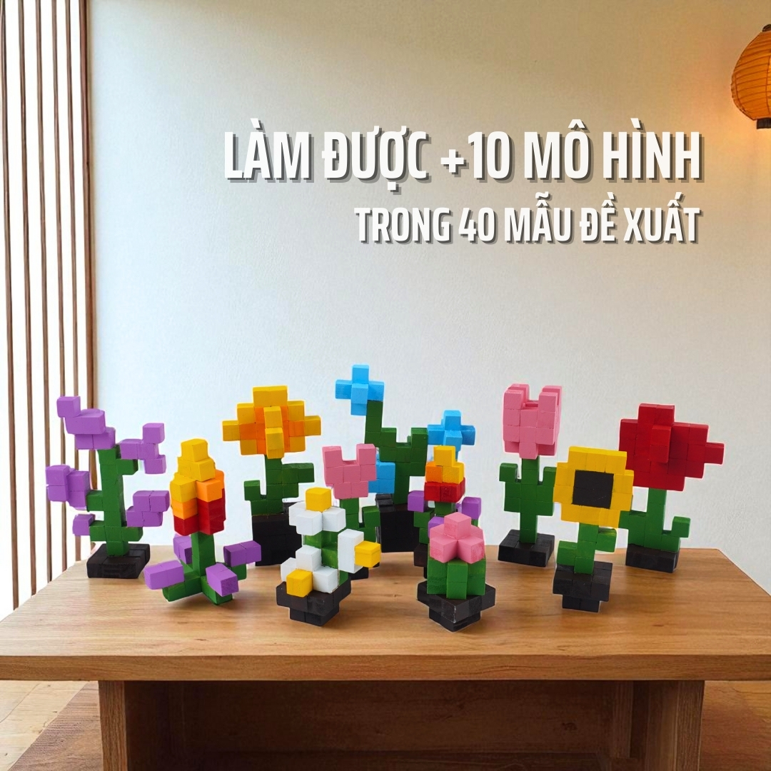 KIT Tự Làm 10 Mô Hình Hoa Gỗ THU NHỎ (40 mẫu)