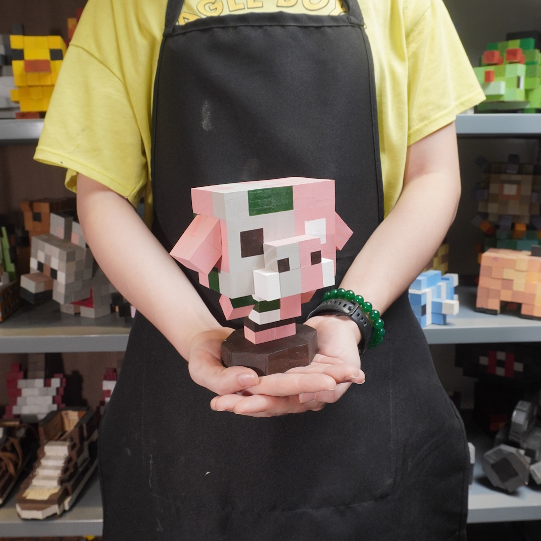 Mô Hình Gỗ Minecraft Zombie Piglin (s)