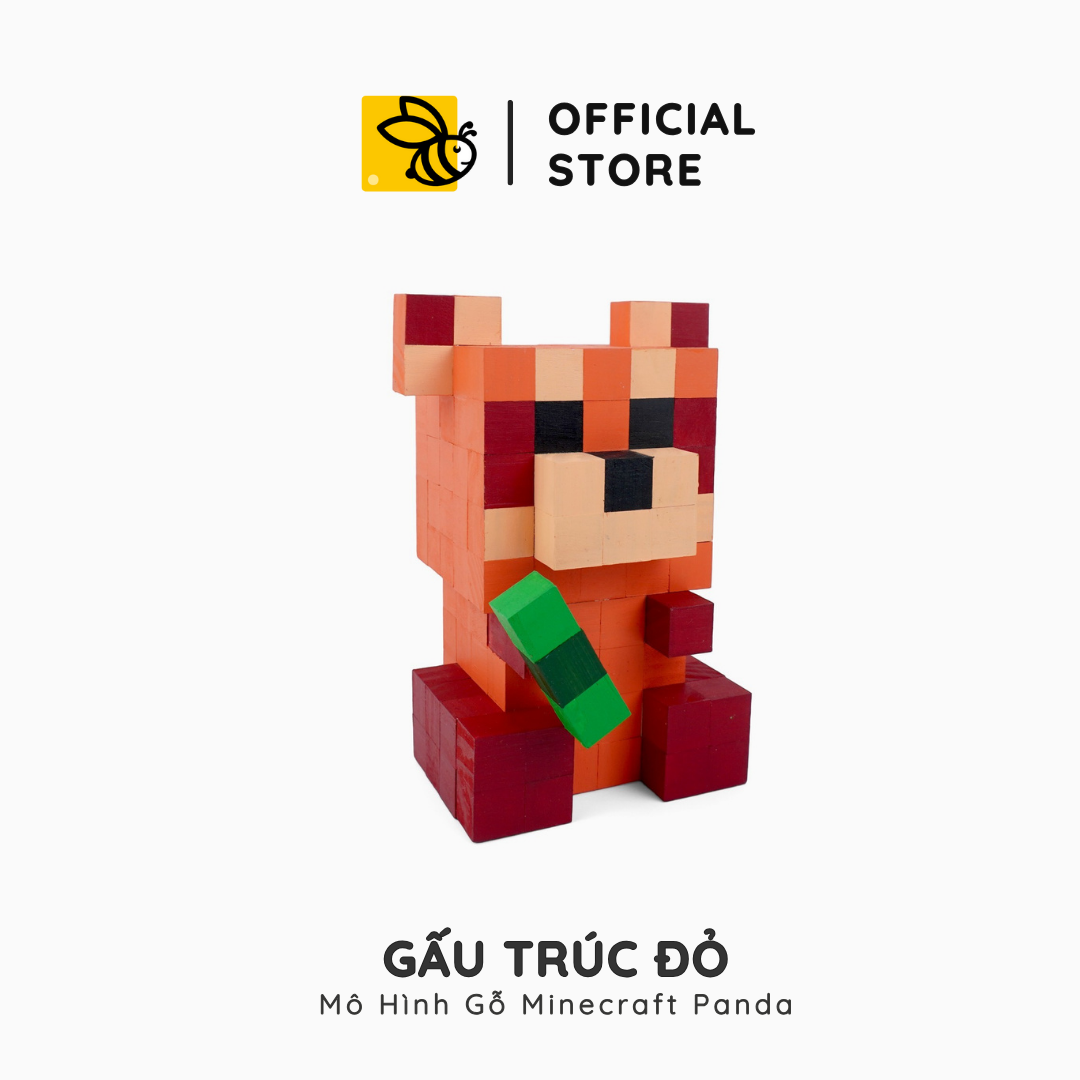 Mô Hình Gỗ Gấu Đỏ (Art Toy)