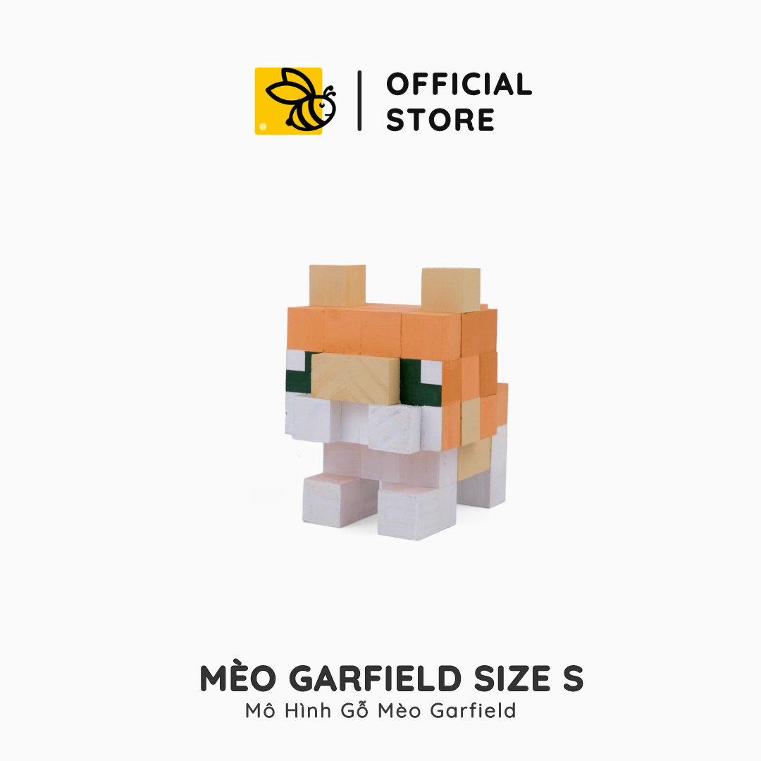 Mô Hình Mèo Garfield Phong Cách Minecraft