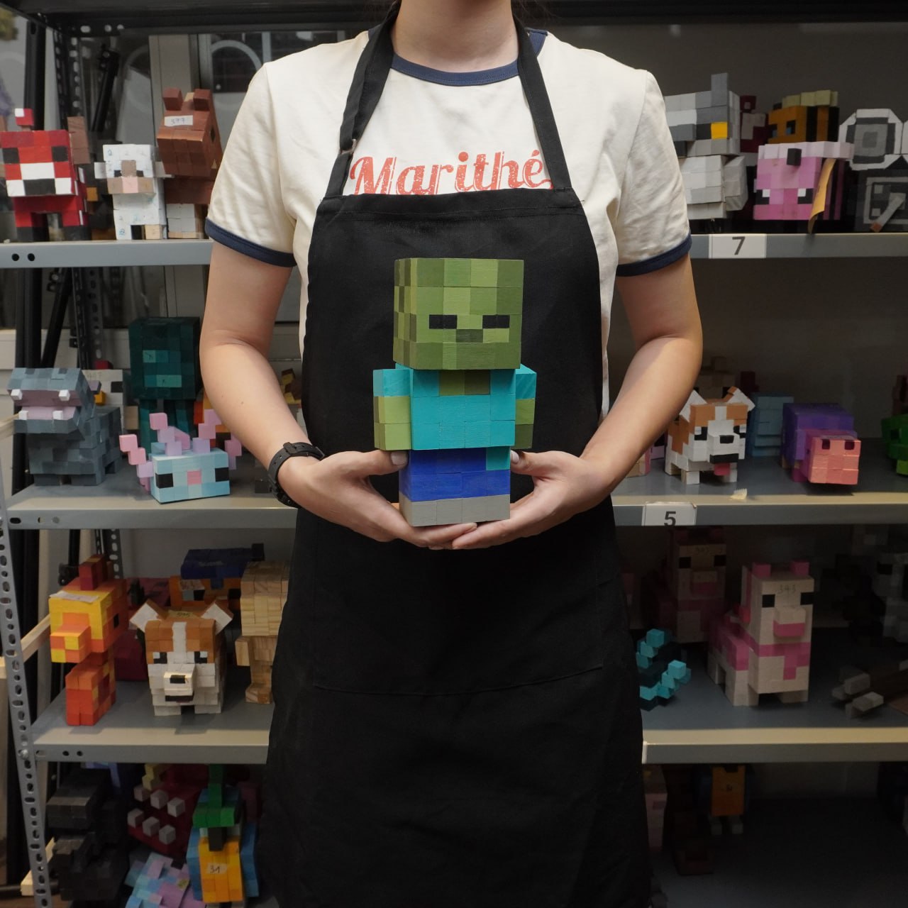 Mô Hình Gỗ Minecraft Zombie (Art Toy)
