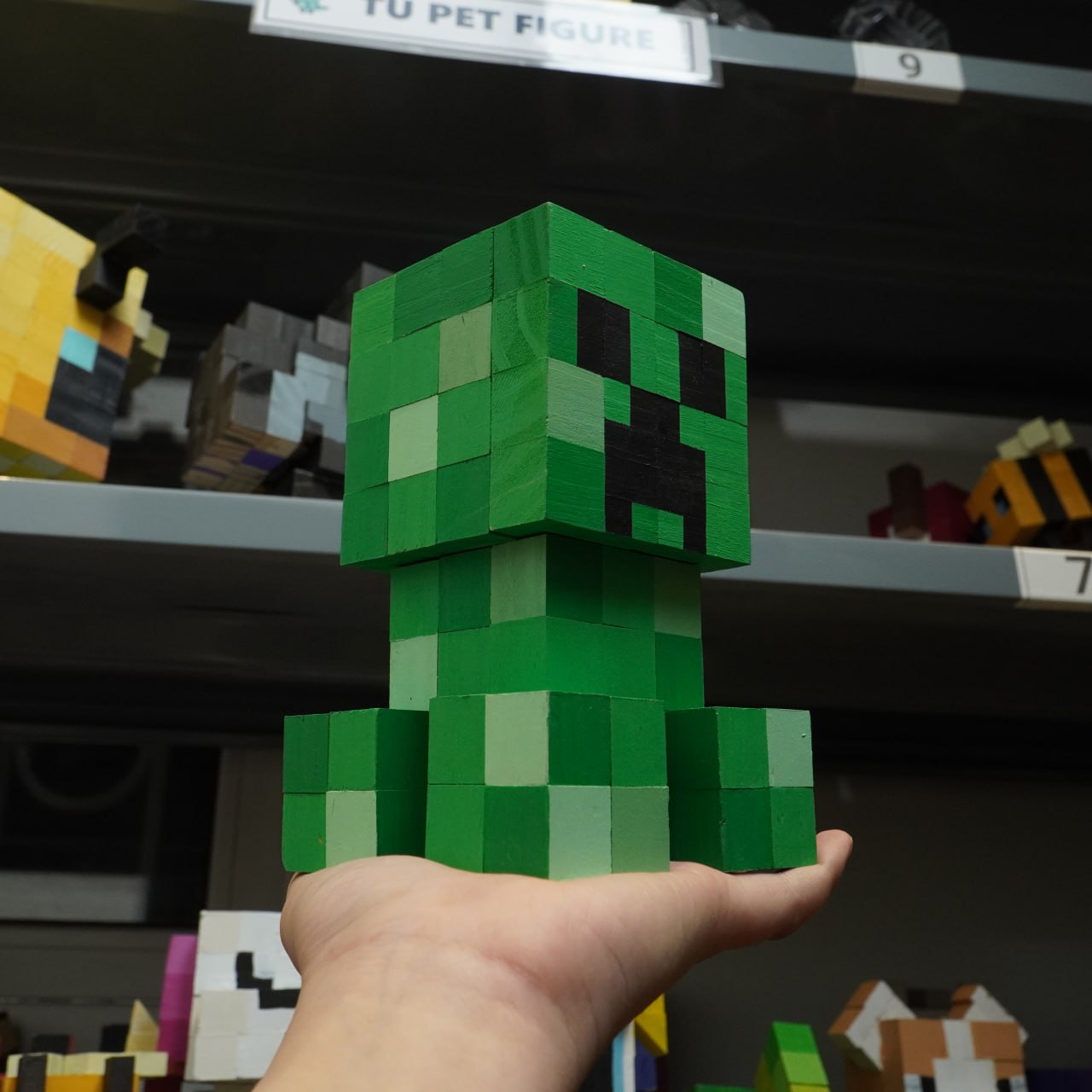 Mô Hình Gỗ Minecraft Creeper (Art Toy)