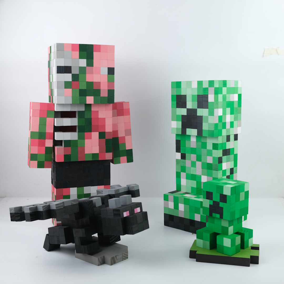 Mô Hình Gỗ Bigsize Minecraft Zombie Pig (Art Toy)