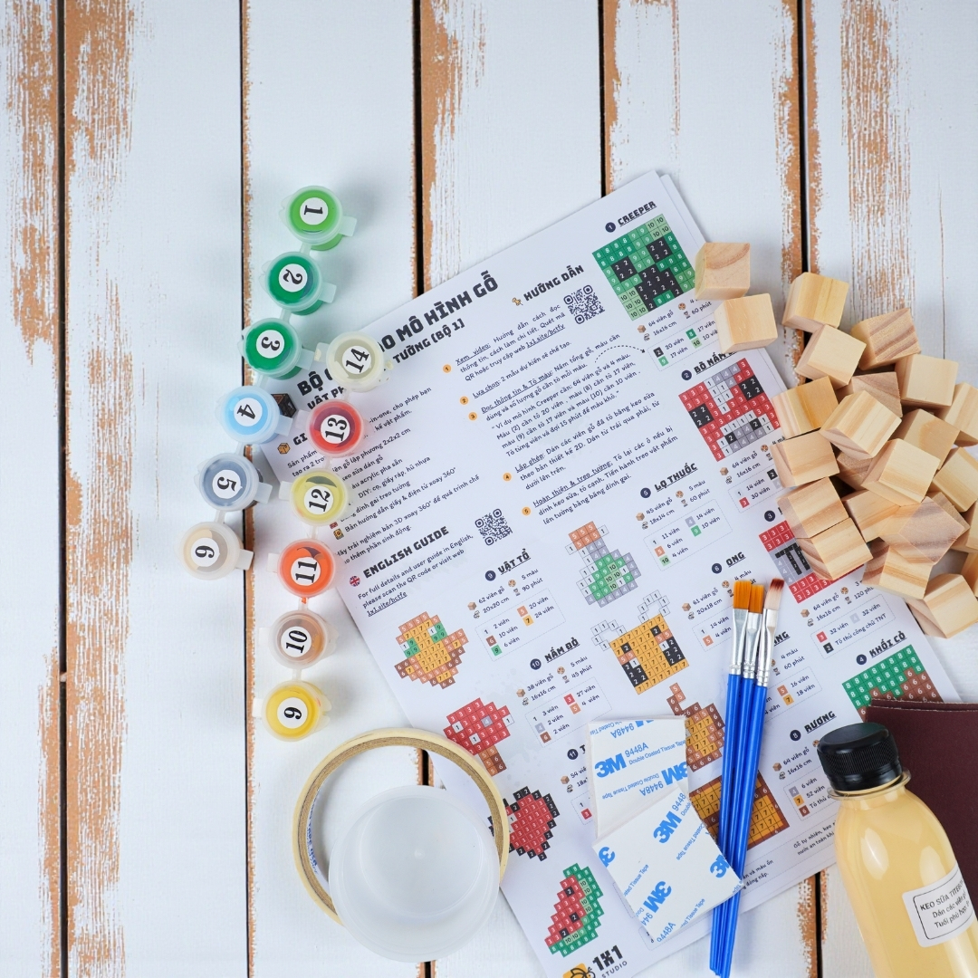 p4. Kit Tự Làm 2 Tranh Frame Minecraft Treo Tường / Wall decor 2cm