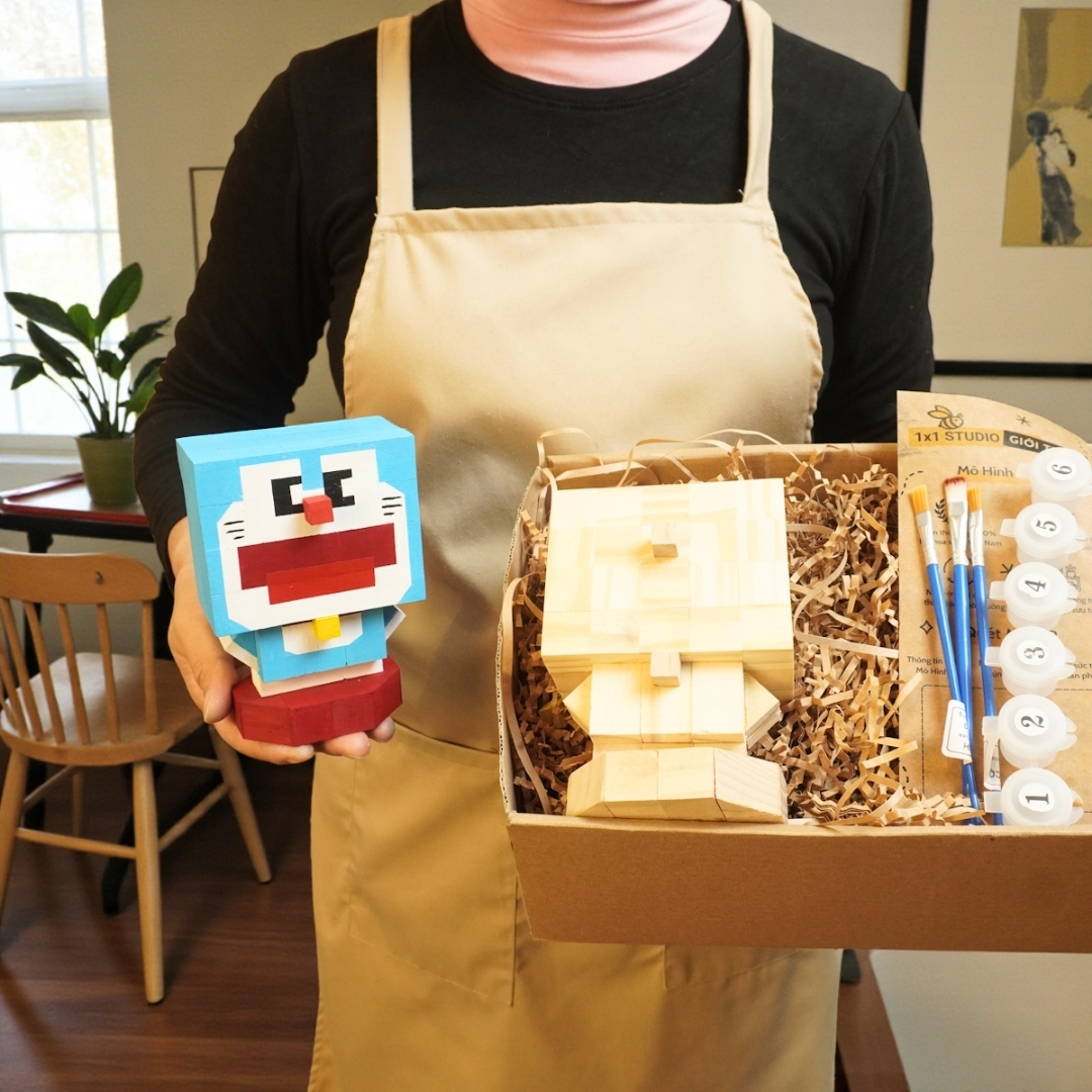 p4. Mô Hình Gỗ Mèo Máy Doraemon