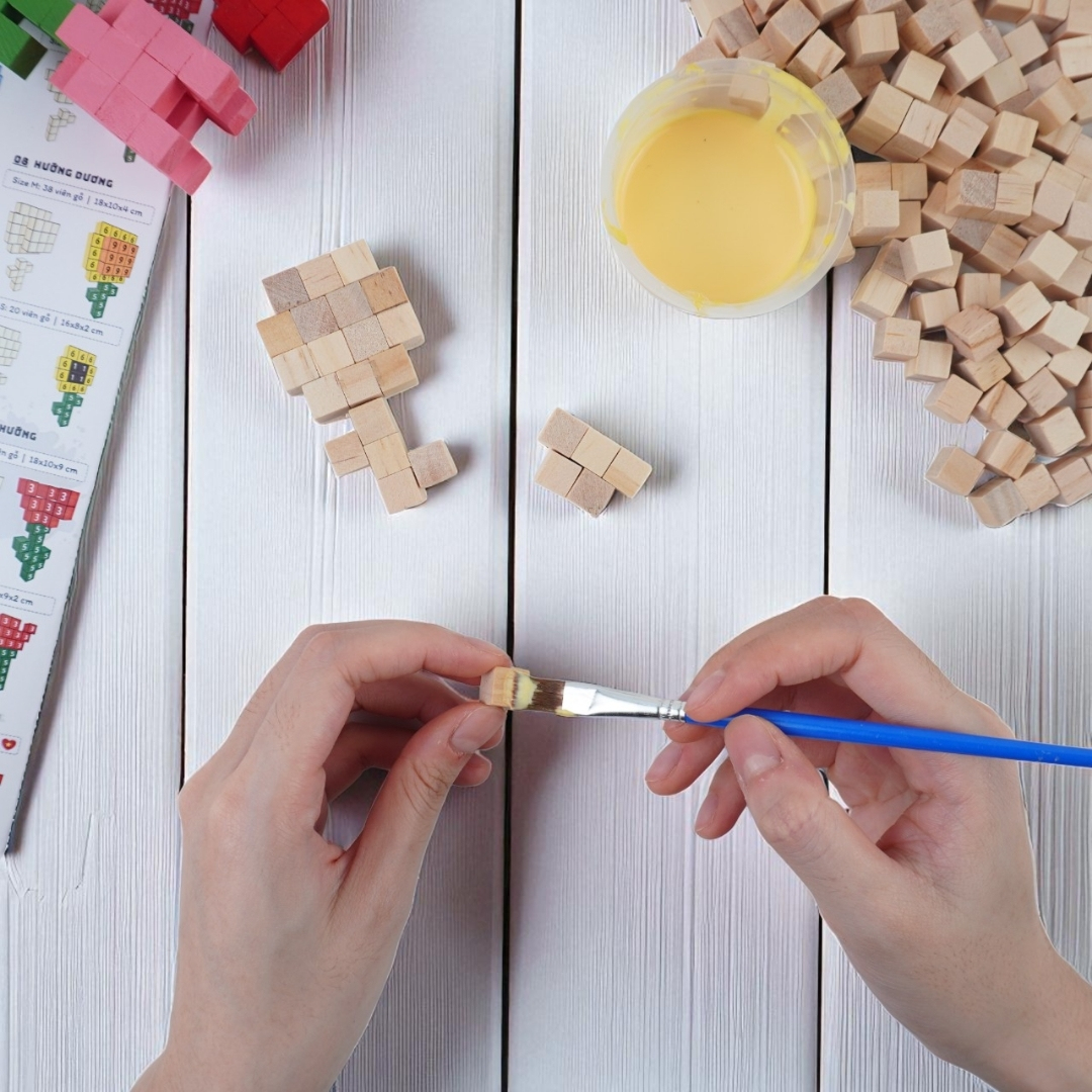 p5. KIT Tự Làm 10 Mô Hình Hoa Gỗ THU NHỎ 1cm (40 mẫu)