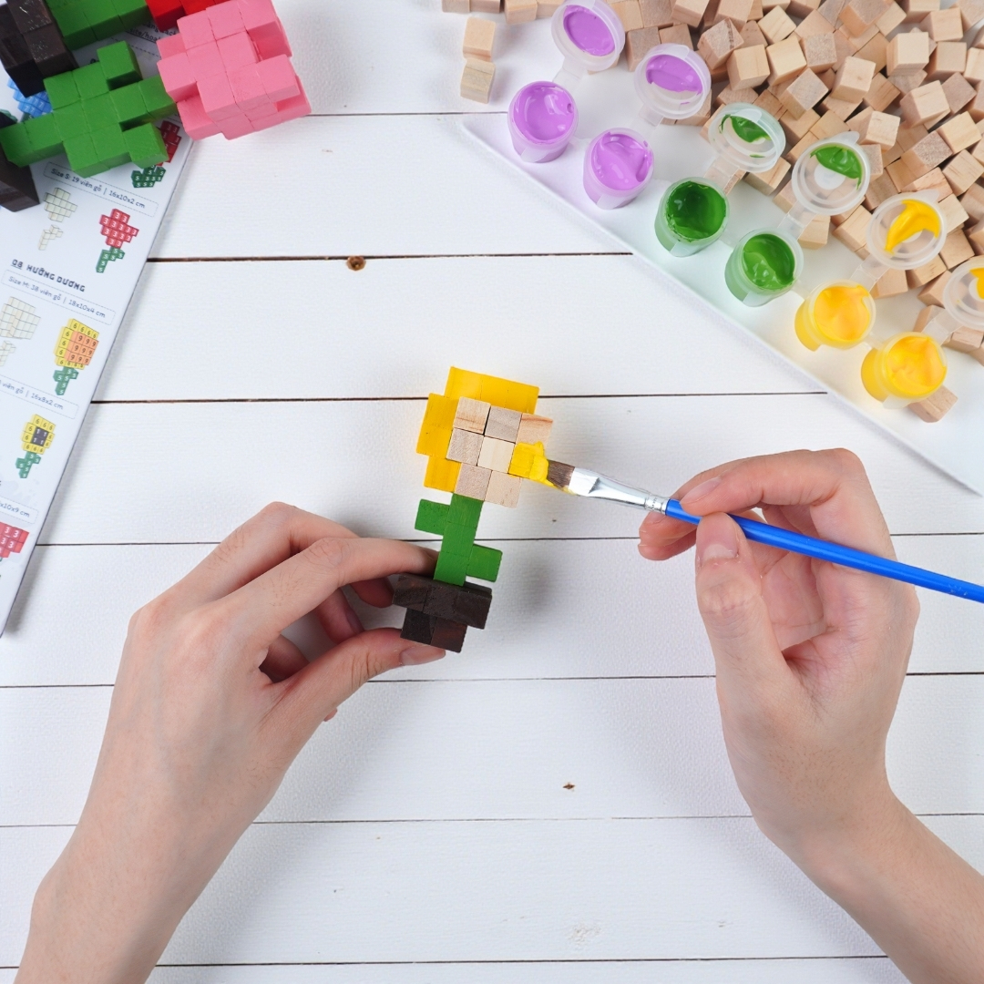 p5. KIT Tự Làm 10 Mô Hình Hoa Gỗ THU NHỎ 1cm (40 mẫu)