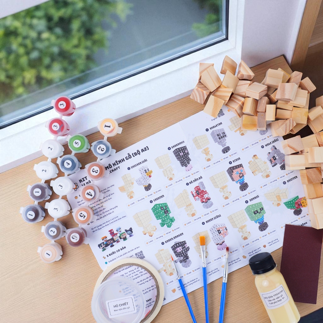 p4. KIT Tự Làm 2 Mô Hình Nhân Vật Minecraft (A2)