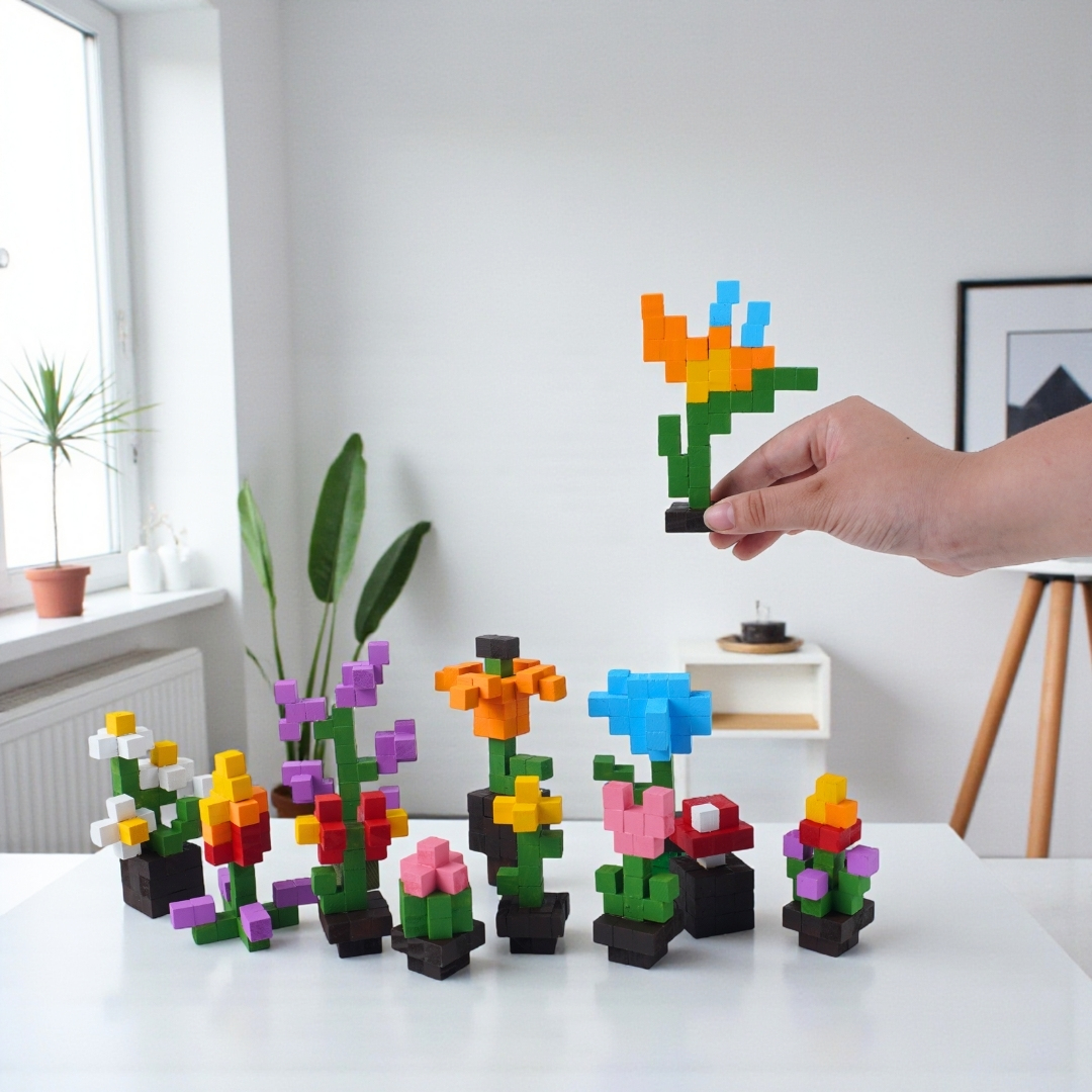 p5. KIT Tự Làm 10 Mô Hình Hoa Gỗ THU NHỎ 1cm (40 mẫu)