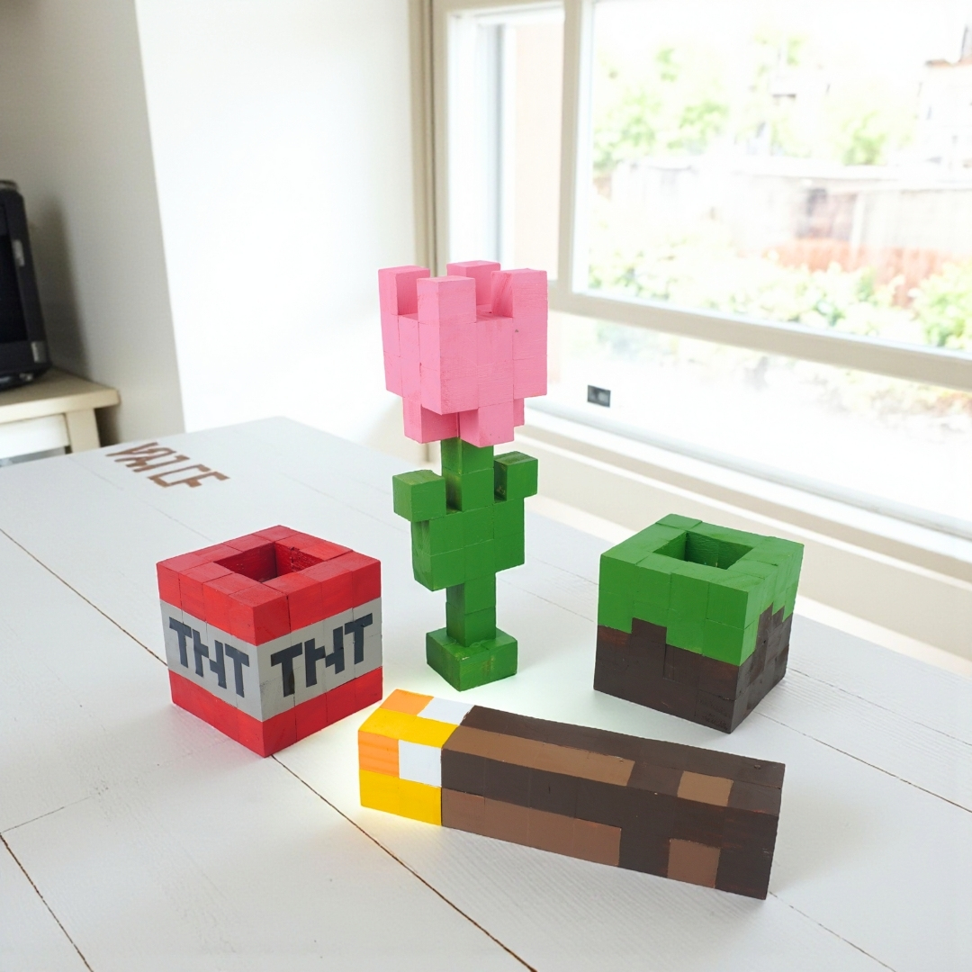 p3. Bộ Lắp Ghép Minecraft Đuốc Và Khối TNT (X5)