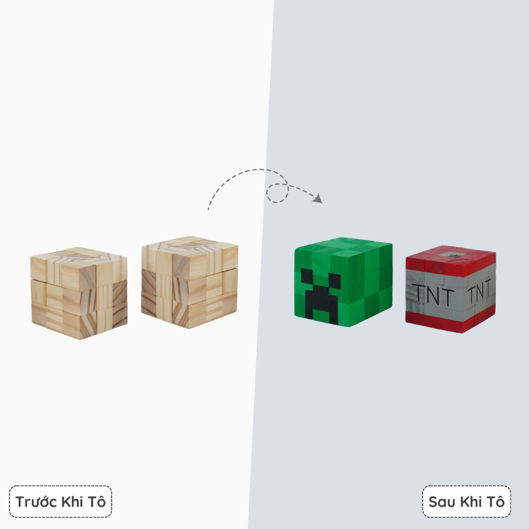 (DIY) Kit Tô Màu Minecraft TNT & Creeper Block