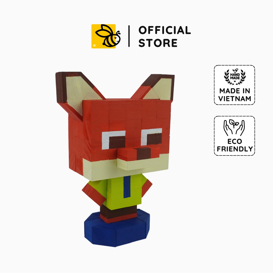 p6 - Mô Hình Gỗ Cáo Nick (Zoo)