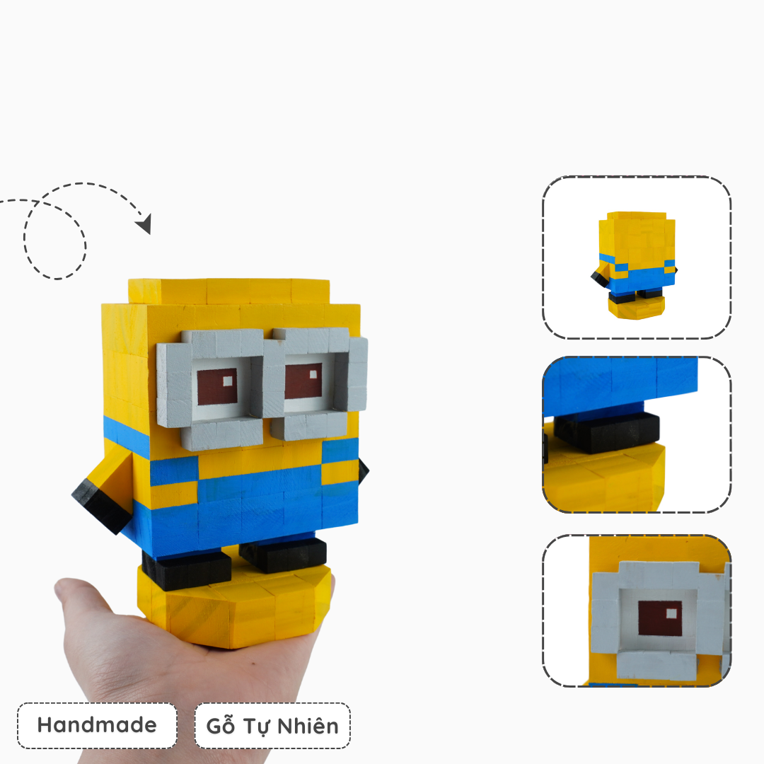 Mô Hình Gỗ Nhân Vật Minion Bob (size s)