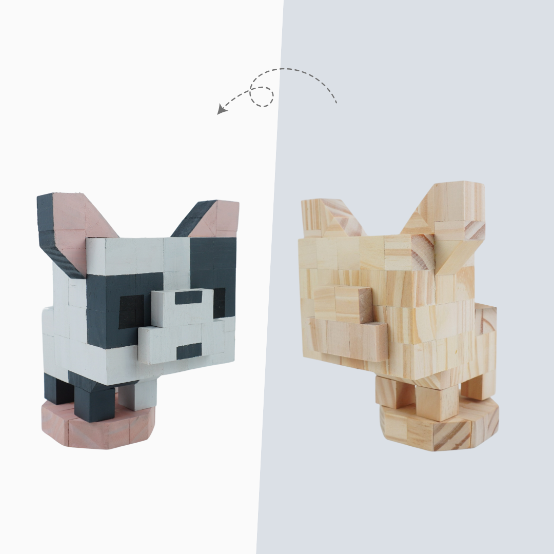 p0. (DIY) Kit Tô Màu Mô Hình Chó Bull Pháp