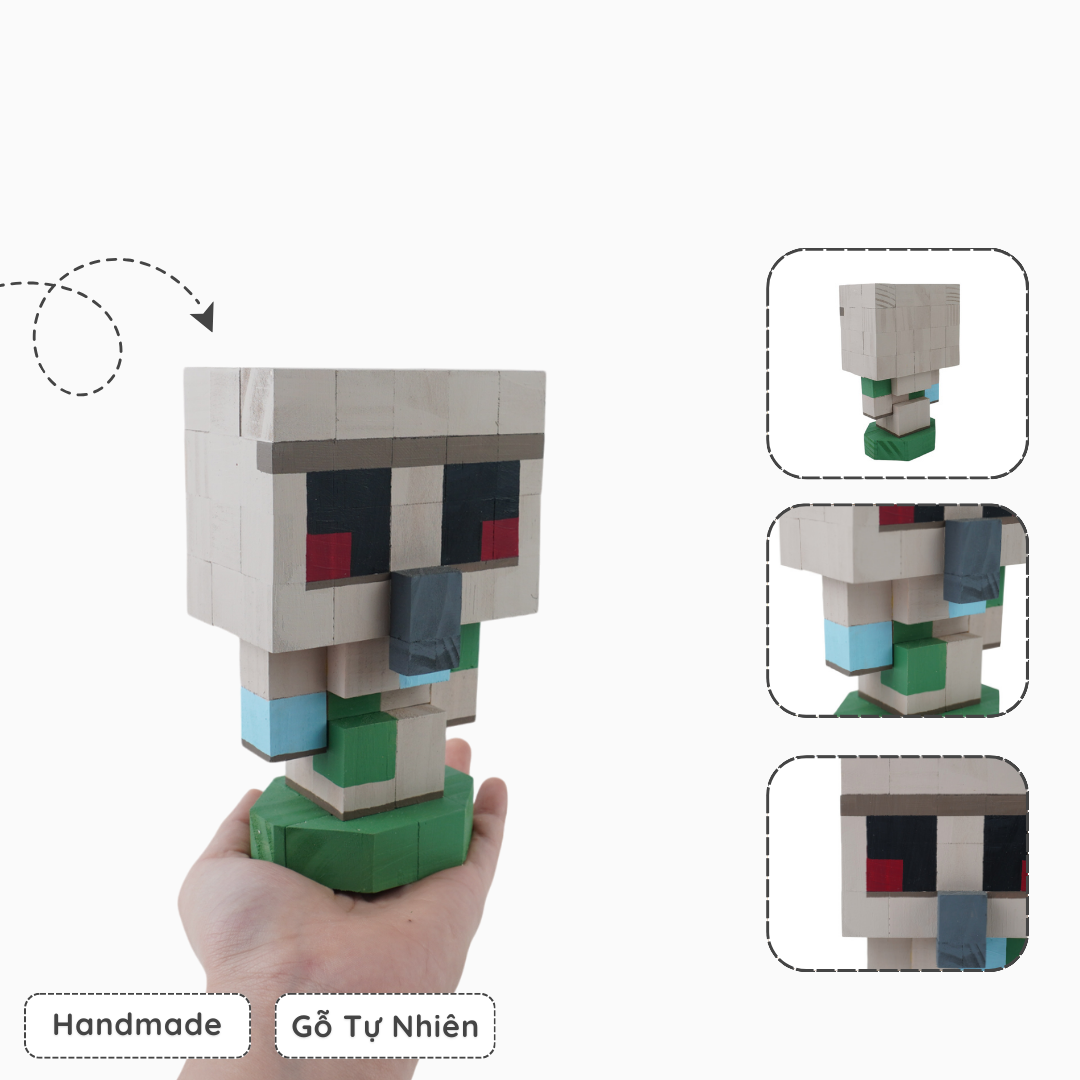 Mô Hình Gỗ Minecraft Golem (size s)