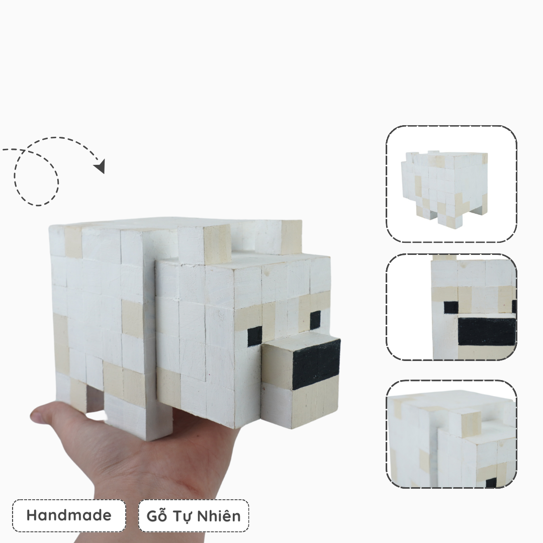 Mô Hình Gỗ Gấu Trắng (Art Toy)