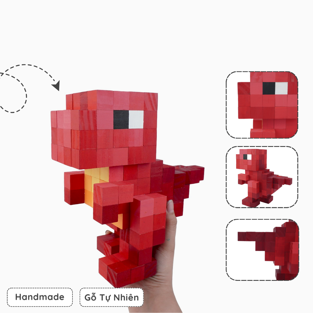 Mô Hình Gỗ Khủng Long Bạo Chúa (Art Toy)
