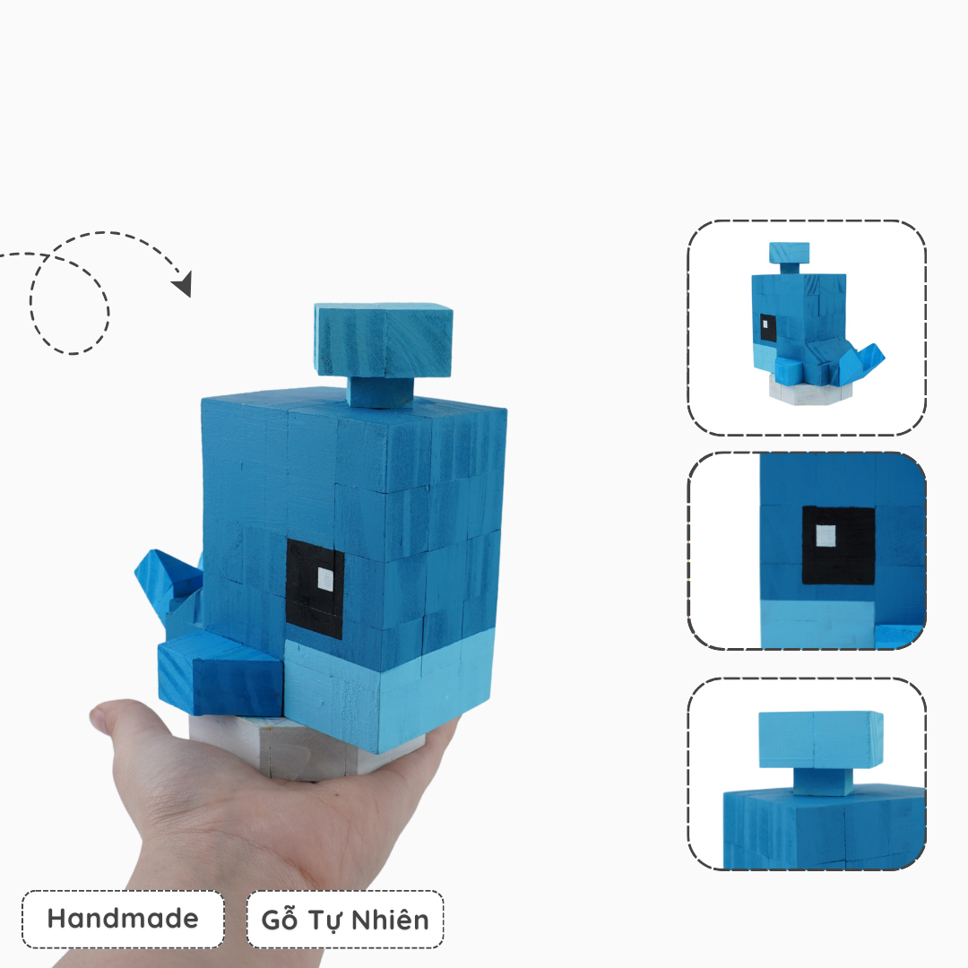 Mô Hình Gỗ Cá Voi (size s)