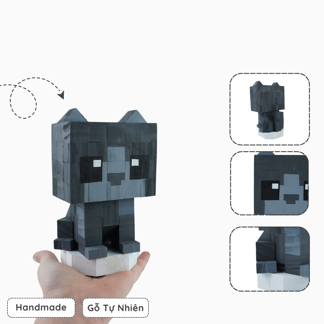 Mô Hình Gỗ Mèo Anh Lông Ngắn (size s)