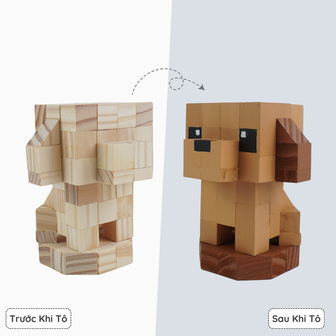 (DIY) Kit Tô Màu Chó Poodle Nâu Nhạt