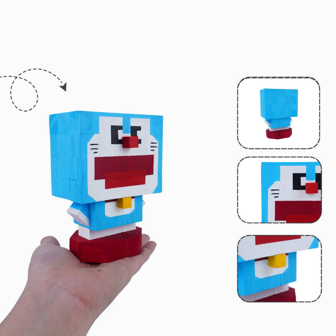 p4. Mô Hình Gỗ Mèo Máy Doraemon