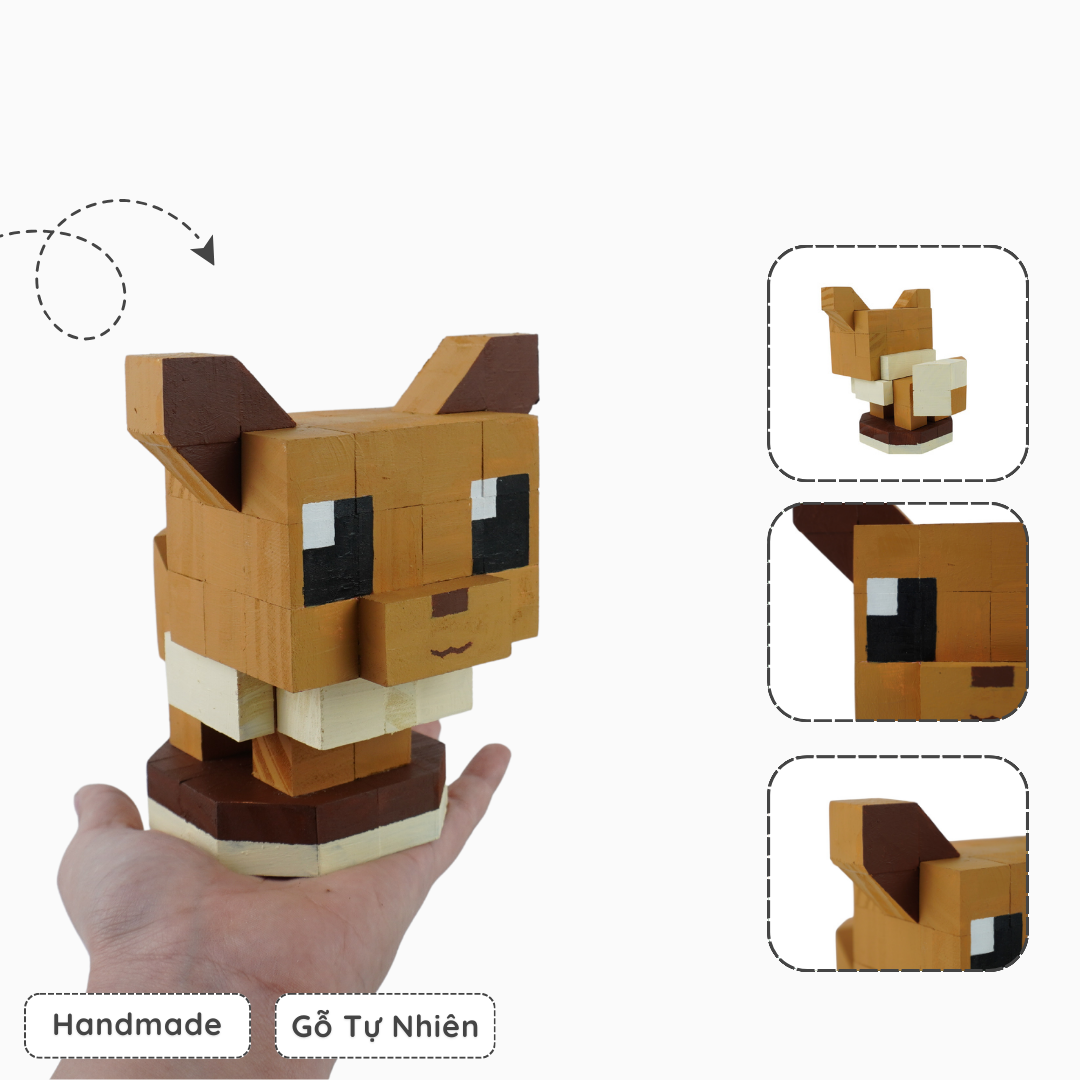Mô Hình Gỗ Eevee Pokemon