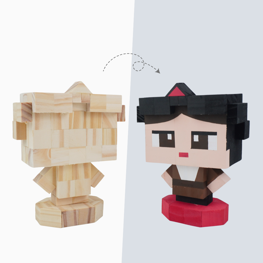 (DIY) Kit Tô Màu Mô Hình Cô Gái Mặc Áo Tứ Thân