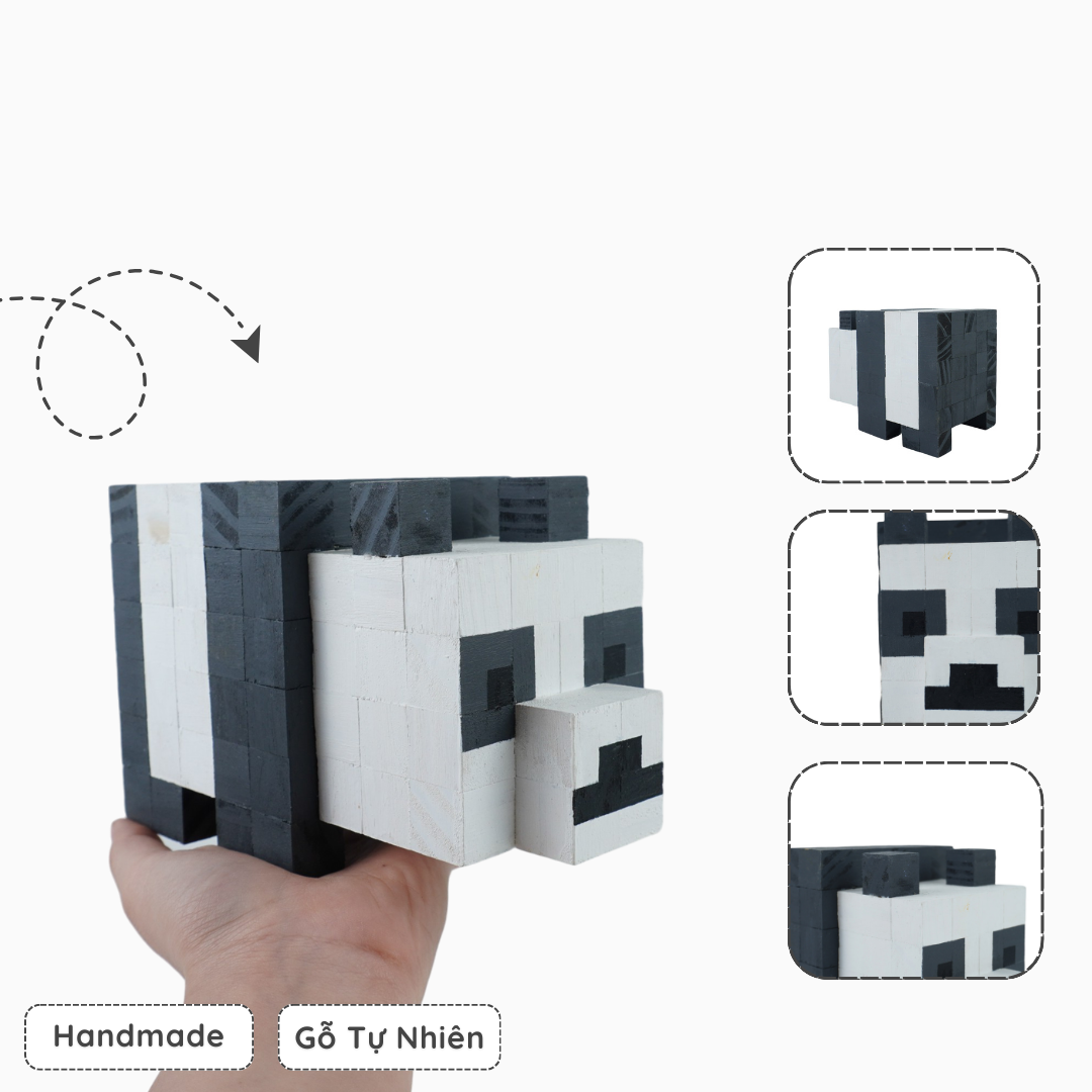 Mô Hình Gỗ Gấu Trúc (Art Toy)