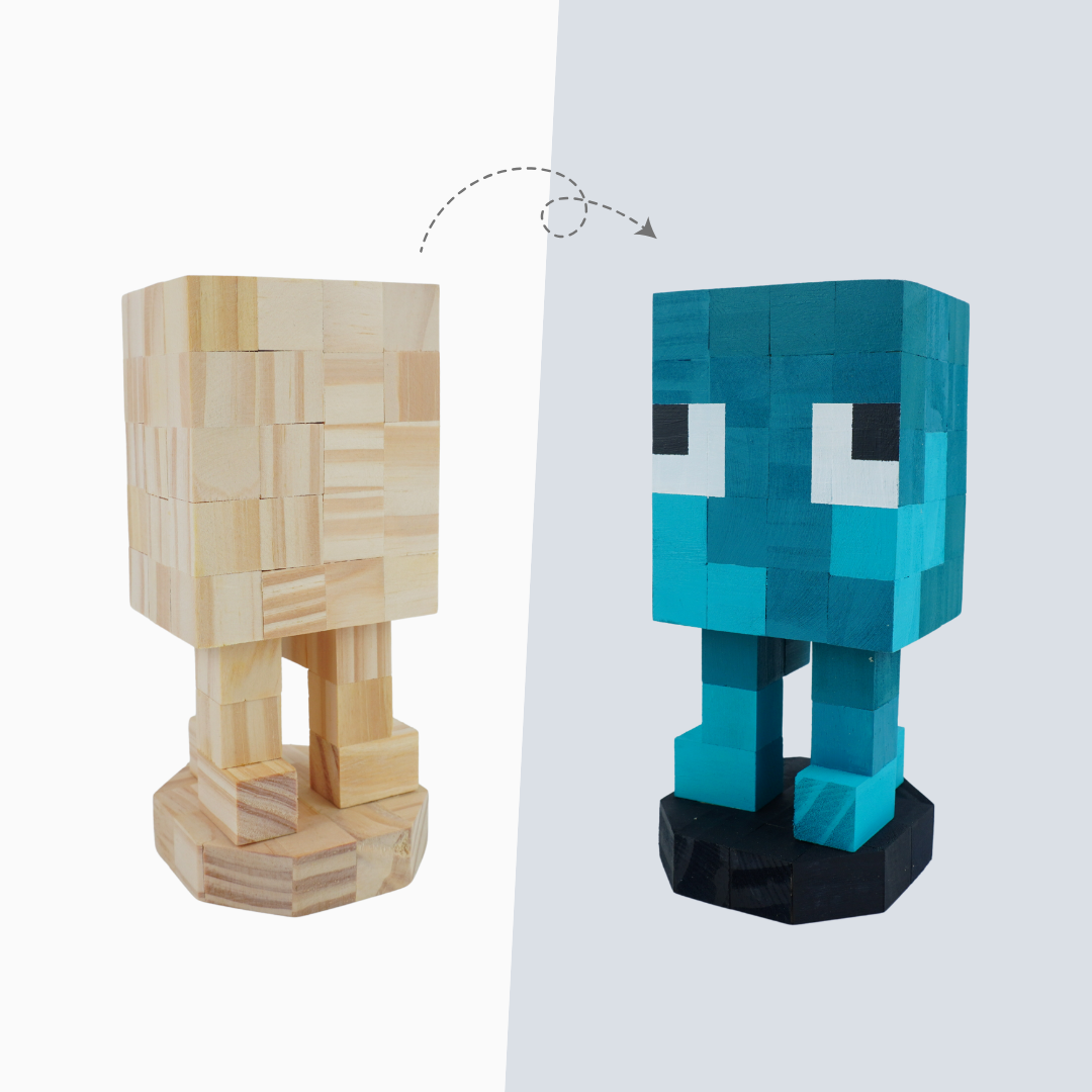 (DIY) Kit Tô Màu Mô Hình Minecraft Squid Mực