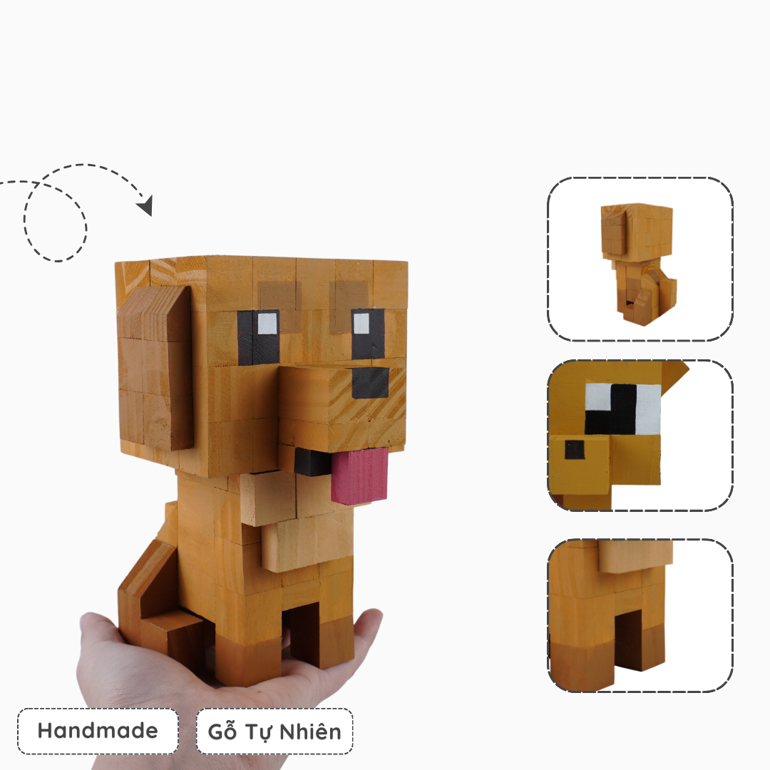 Mô Hình Gỗ Chó Golden Retriever (s)