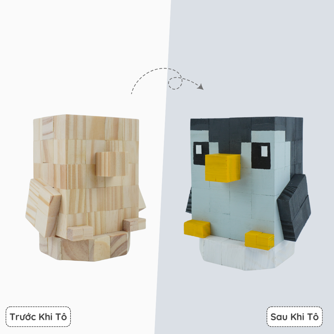 (DIY) Kit Tô Màu Chim Cánh Cụt (size s)